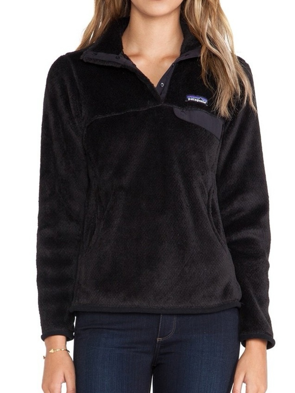 Patagonia Women's Re-Tool Snap-T Fleece Pullover - Black - Size Medium